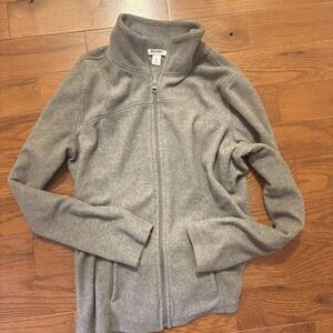 Gray Old Navy Full Zip Fleece Jacket Pockets Women's Size Small Lightweight EUC